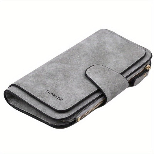 Vintage Long Wallet Portable Coin Purse Faux Leather Purse