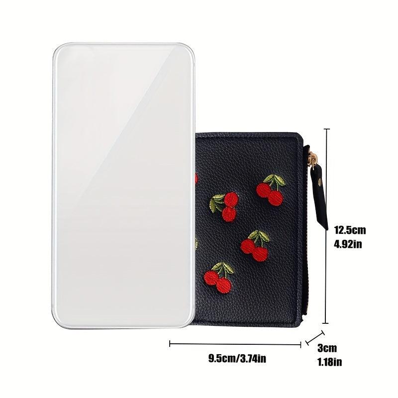 Cherry Embroidered Short Wallet Coin Purse Clutch Purse