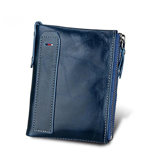 Retro Style RFID Blocking Small Wallet with Coin Pocket & Card Slots