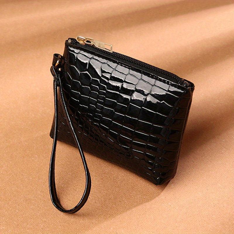 Crocodile Pattern Coin Purse Zip Wallet Wristband