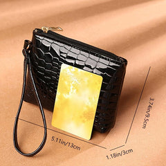 Crocodile Pattern Coin Purse Zip Wallet Wristband
