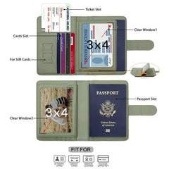 Travel Passport Holder Document Storage Bag PU Leather Card Bag