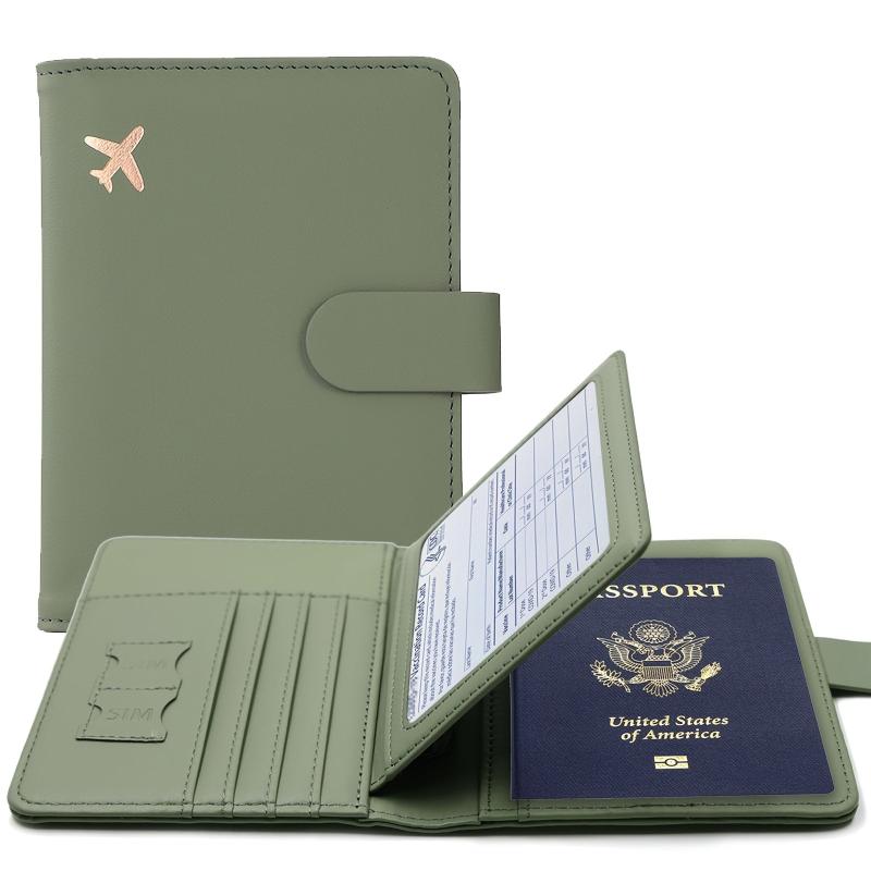 Travel Passport Holder Document Storage Bag PU Leather Card Bag