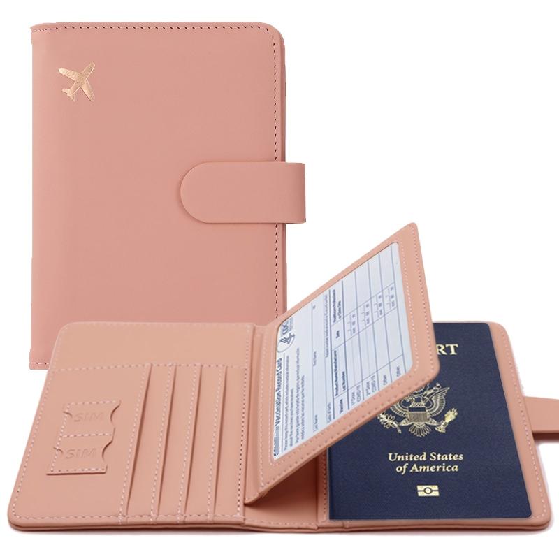 Travel Passport Holder Document Storage Bag PU Leather Card Bag