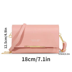 Mini Solid Crossbody Bag Lightweight Portable PU Leather Phone Storage Bag
