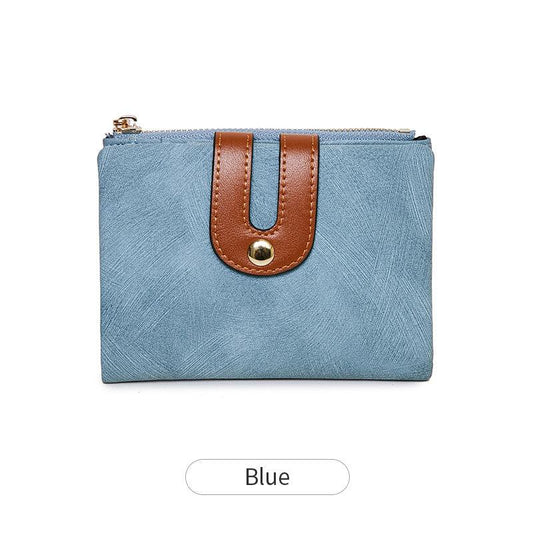 Small Wallet Faux Leather with Card Slots & ID Window