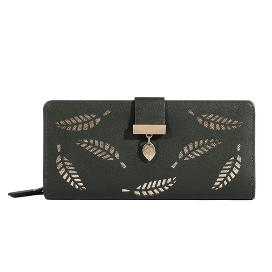 Hollow Leaves Pattern Wallet Long Coin Purse