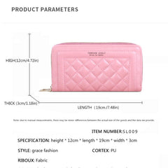 Argyle Quilted Clutch Wallet with Double Zipper Long Phone Bag
