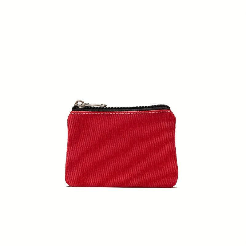 Mini Zipper Pouch Canvas Clutch Coin Purse Portable Wallet