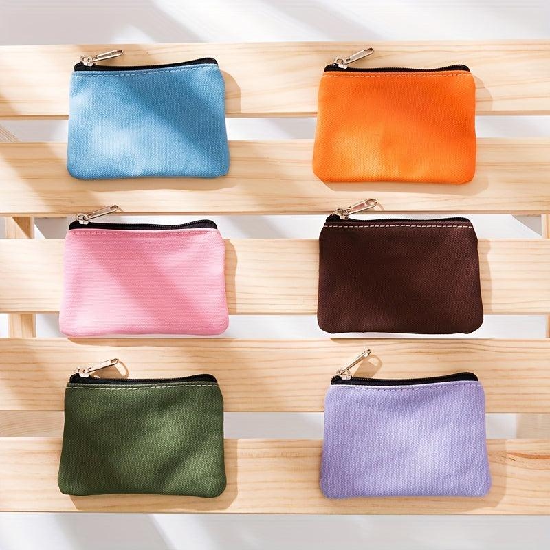 Mini Zipper Pouch Canvas Clutch Coin Purse Portable Wallet