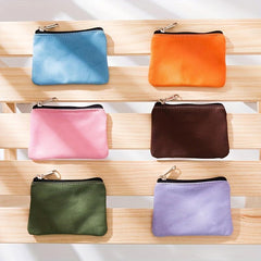 Mini Zipper Pouch Canvas Clutch Coin Purse Portable Wallet