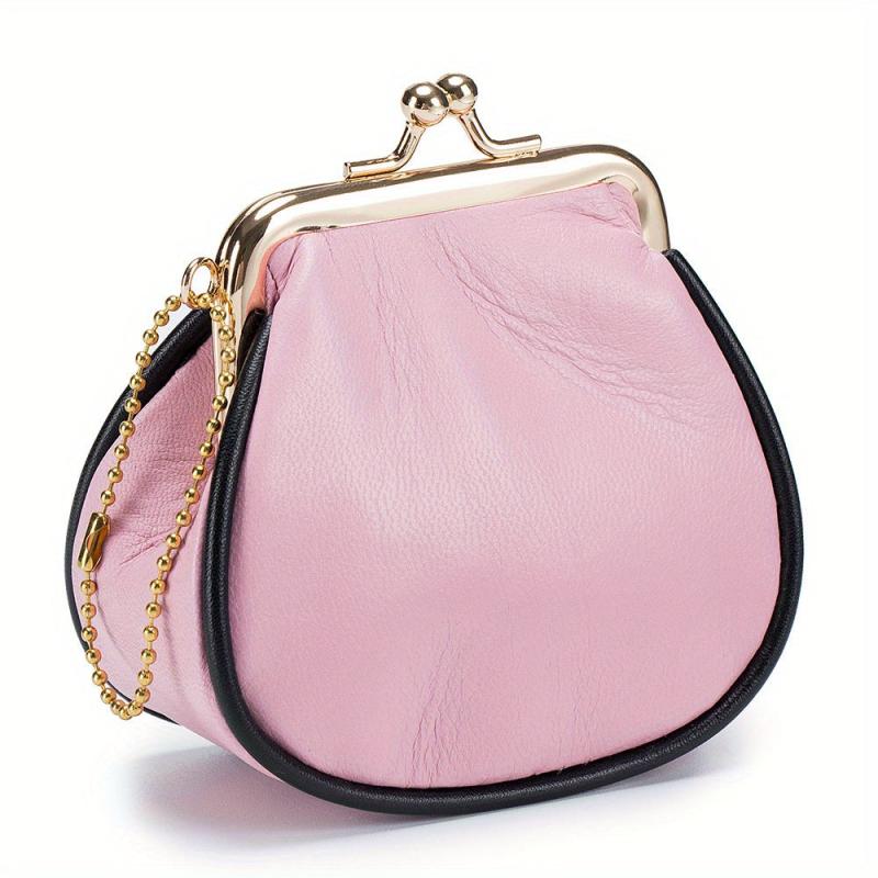 Vintage Kiss Lock Coin Purse Clutch Bag with Key Ring