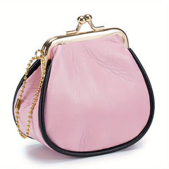 Vintage Kiss Lock Coin Purse Clutch Bag with Key Ring