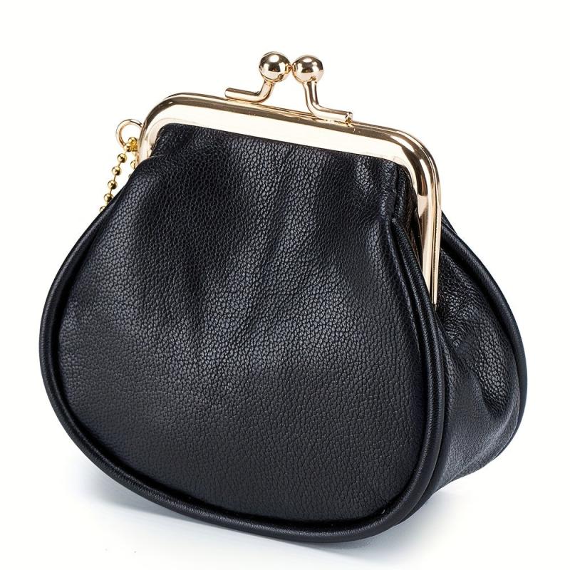 Vintage Kiss Lock Coin Purse Clutch Bag with Key Ring