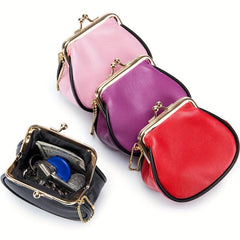 Vintage Kiss Lock Coin Purse Clutch Bag with Key Ring