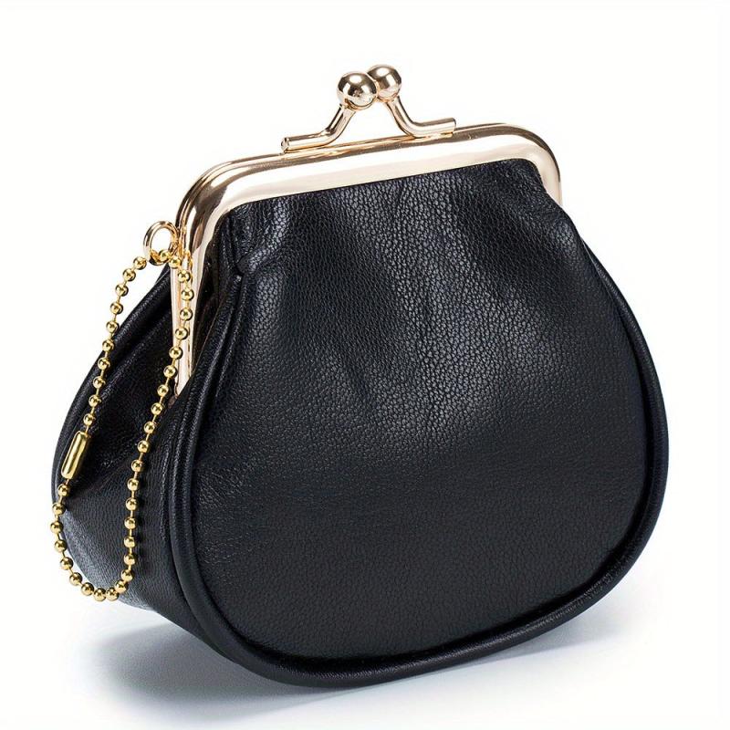 Vintage Kiss Lock Coin Purse Clutch Bag with Key Ring