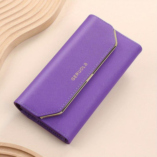 Trifold Buckle Long Wallet Large Capacity Cash Bag
