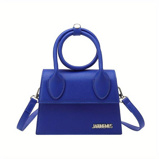 Women's Letter Square Crossbody Bag with Round Handle