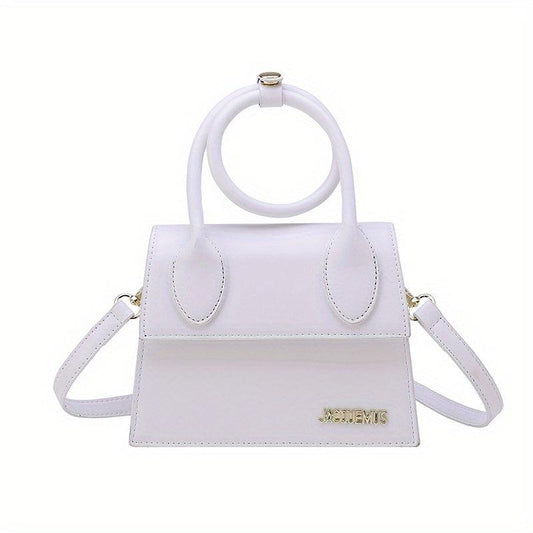 Women's Letter Square Crossbody Bag with Round Handle