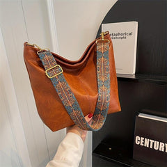 Vintage Crossbody Bag Large Capacity Ethnic Strap Shoulder Bag