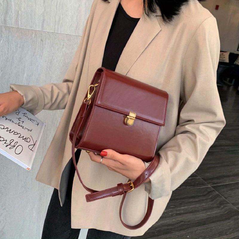 Stylish Mini Square Bag Faux Leather Crossbody Bag
