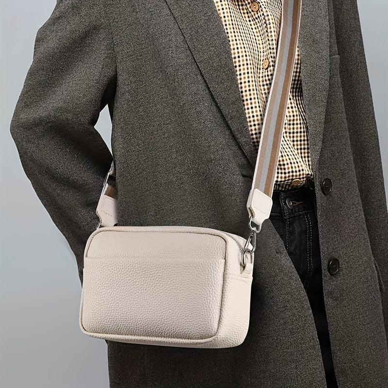 Minimalist Classic Square Zipper Crossbody Bag