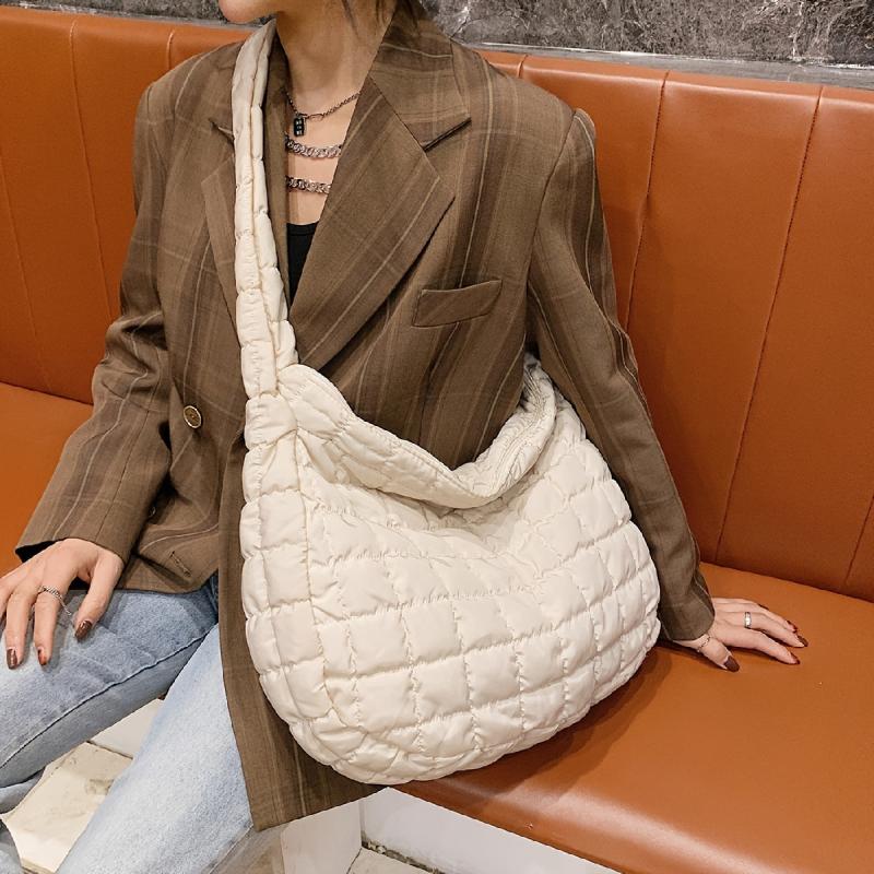 Argyle Quilted Crossbody Hobo Bag Large Capacity Shoulder Tote
