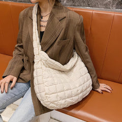 Argyle Quilted Crossbody Hobo Bag Large Capacity Shoulder Tote