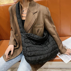 Argyle Quilted Crossbody Hobo Bag Large Capacity Shoulder Tote