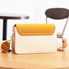 Colorblock Crossbody Bag Casual Shoulder Purse With Wide Strap