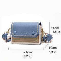 Colorblock Crossbody Bag Casual Shoulder Purse With Wide Strap