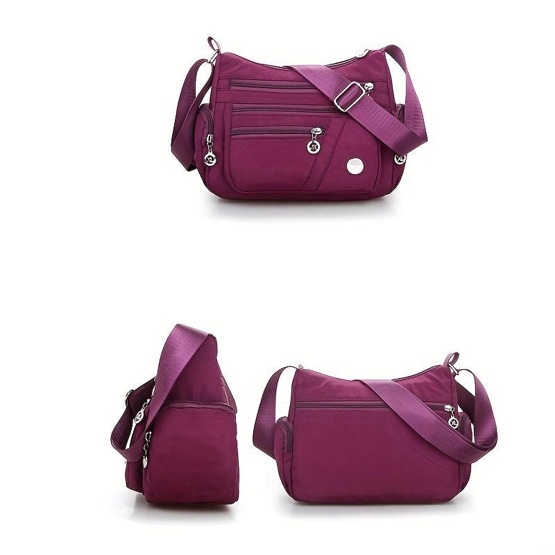 Large Capacity Nylon Crossbody Bag with Multiple Compartments