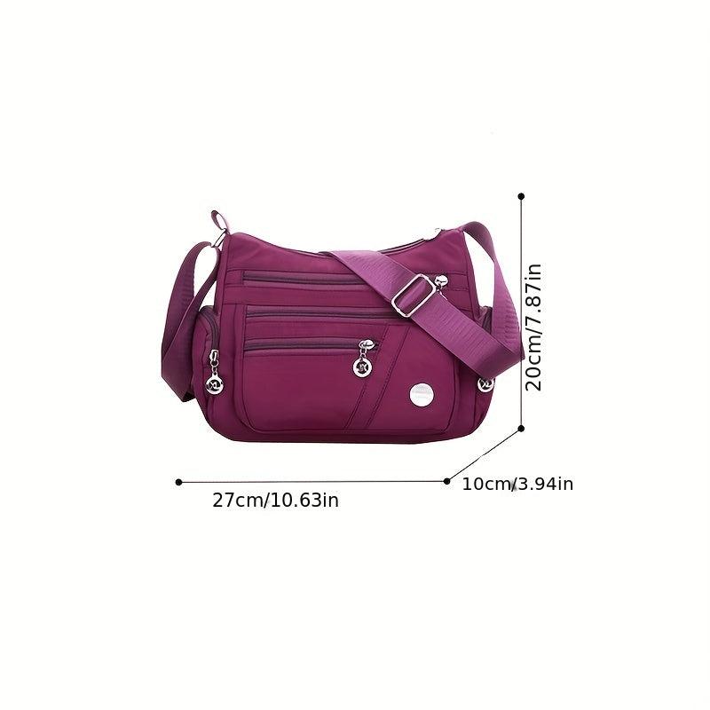 Large Capacity Nylon Crossbody Bag with Multiple Compartments