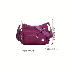 Large Capacity Nylon Crossbody Bag with Multiple Compartments