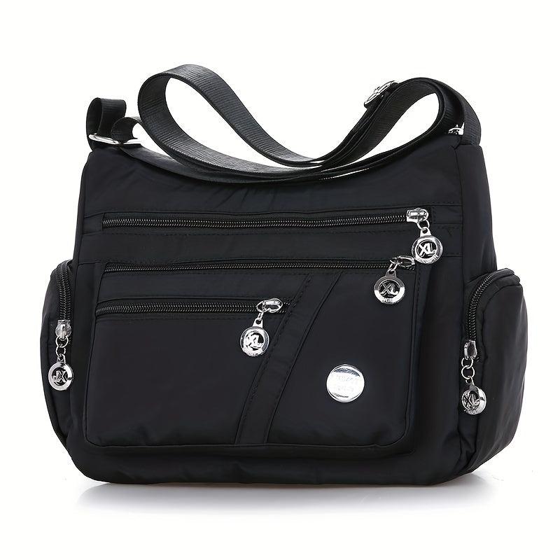 Large Capacity Nylon Crossbody Bag with Multiple Compartments