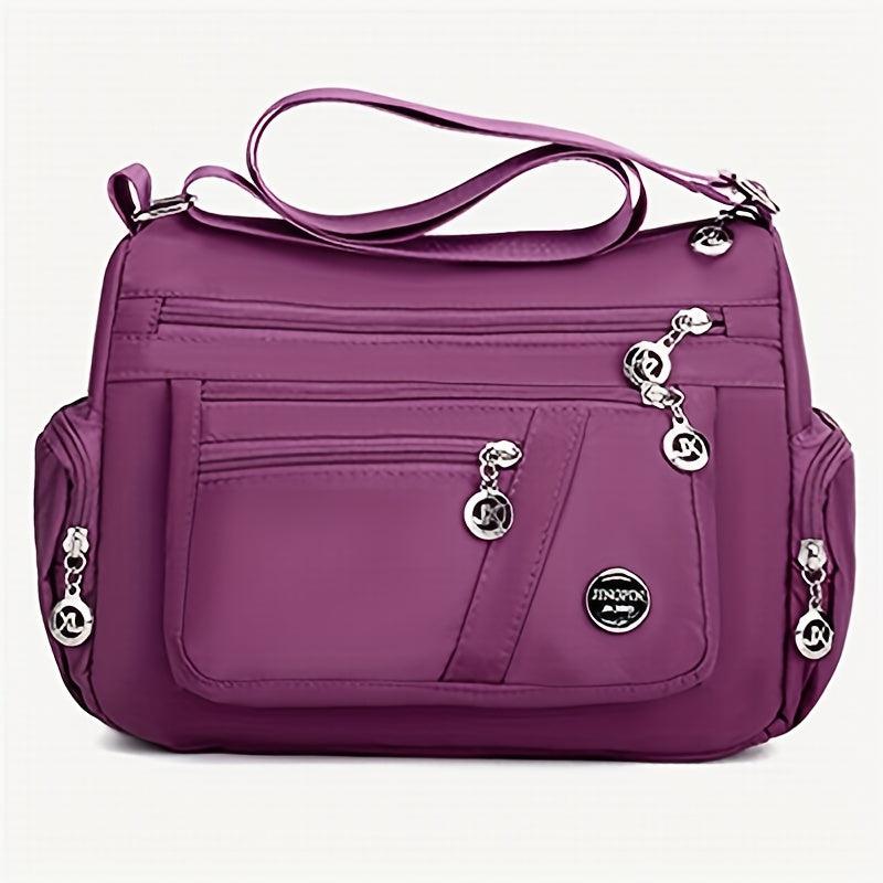 Large Capacity Nylon Crossbody Bag with Multiple Compartments