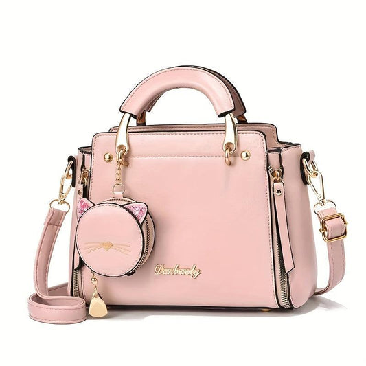 Waterproof Crossbody Bag PU Leather Top Handle Satchel Shoulder Bag
