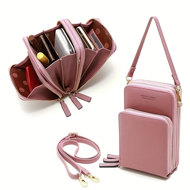 Mini Vertical Crossbody Bag Phone Bag Zipper Coin Purse