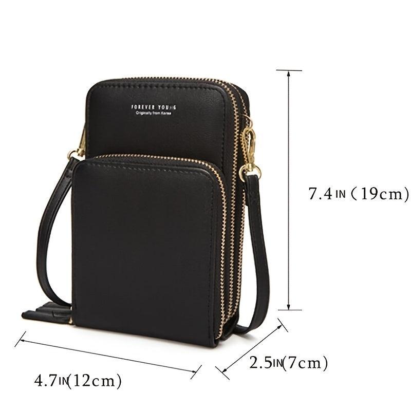 Mini Vertical Crossbody Bag Phone Bag Zipper Coin Purse
