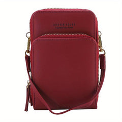 Mini Vertical Crossbody Bag Phone Bag Zipper Coin Purse