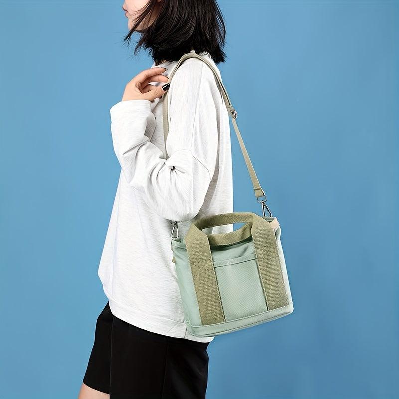 Canvas Crossbody Bag Small Tote Bag for Work & Travel