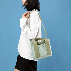 Canvas Crossbody Bag Small Tote Bag for Work & Travel
