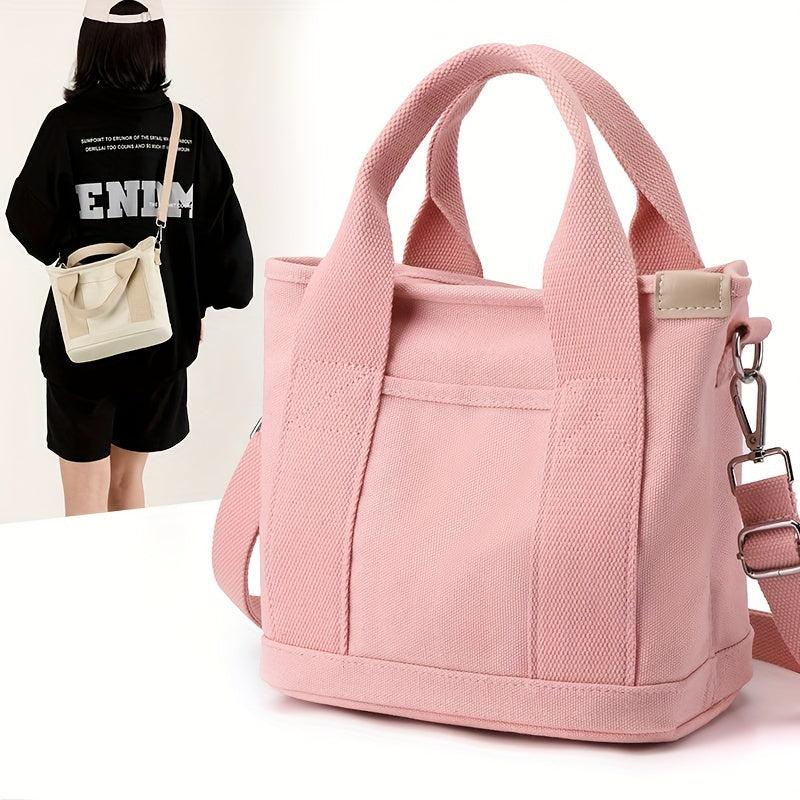Canvas Crossbody Bag Small Tote Bag for Work & Travel