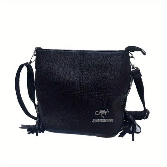 Small Zipper Solid Crossbody Bag PU Leather Underarm Bag Purse