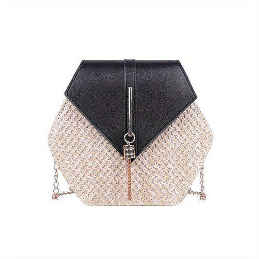Hexagonal Crossbody Bag Tassel Chain Shoulder Bag
