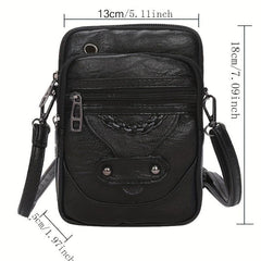 Studded Crossbody Bag Retro Style Mini Square Purse