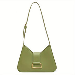 Solid PU Leather Shoulder Bag Women's Casual Handbag