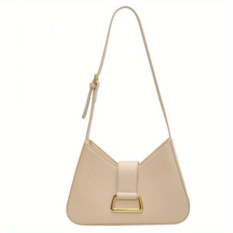 Solid PU Leather Shoulder Bag Women's Casual Handbag
