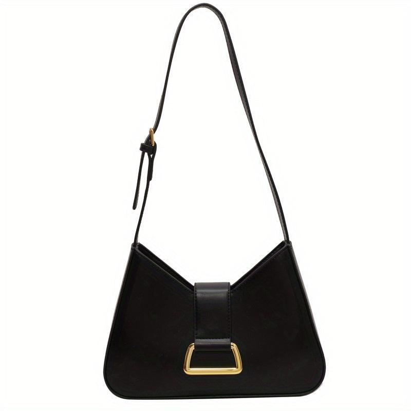 Solid PU Leather Shoulder Bag Women's Casual Handbag