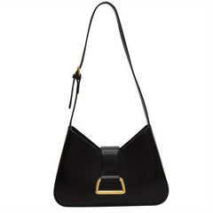 Solid PU Leather Shoulder Bag Women's Casual Handbag